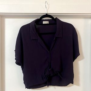 Wilfred Free Purple Tie Front Shirt - Large